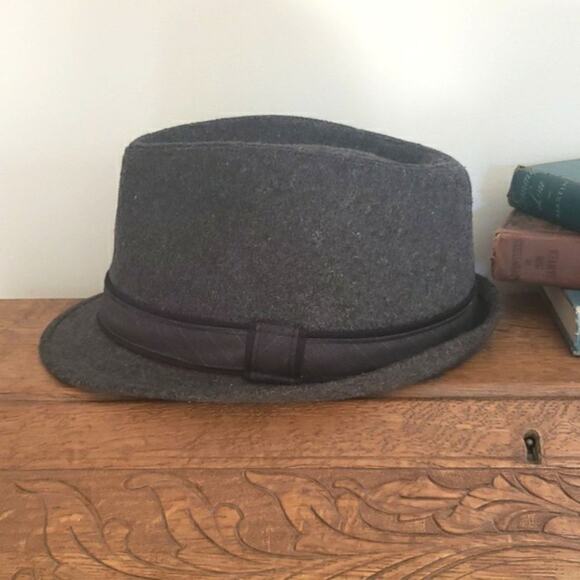 Lids Men's Unisex 100% Wool Fedora Hat Gray Grandpa Grunge Academia - Picture 4 of 8